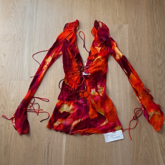 Rat & Boa Dresses & Skirts - Rat & Boa Dali Dress - Orange Abstract Floral